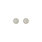 Pendientes Rosetón Transparente Oro - Piedra de Toque