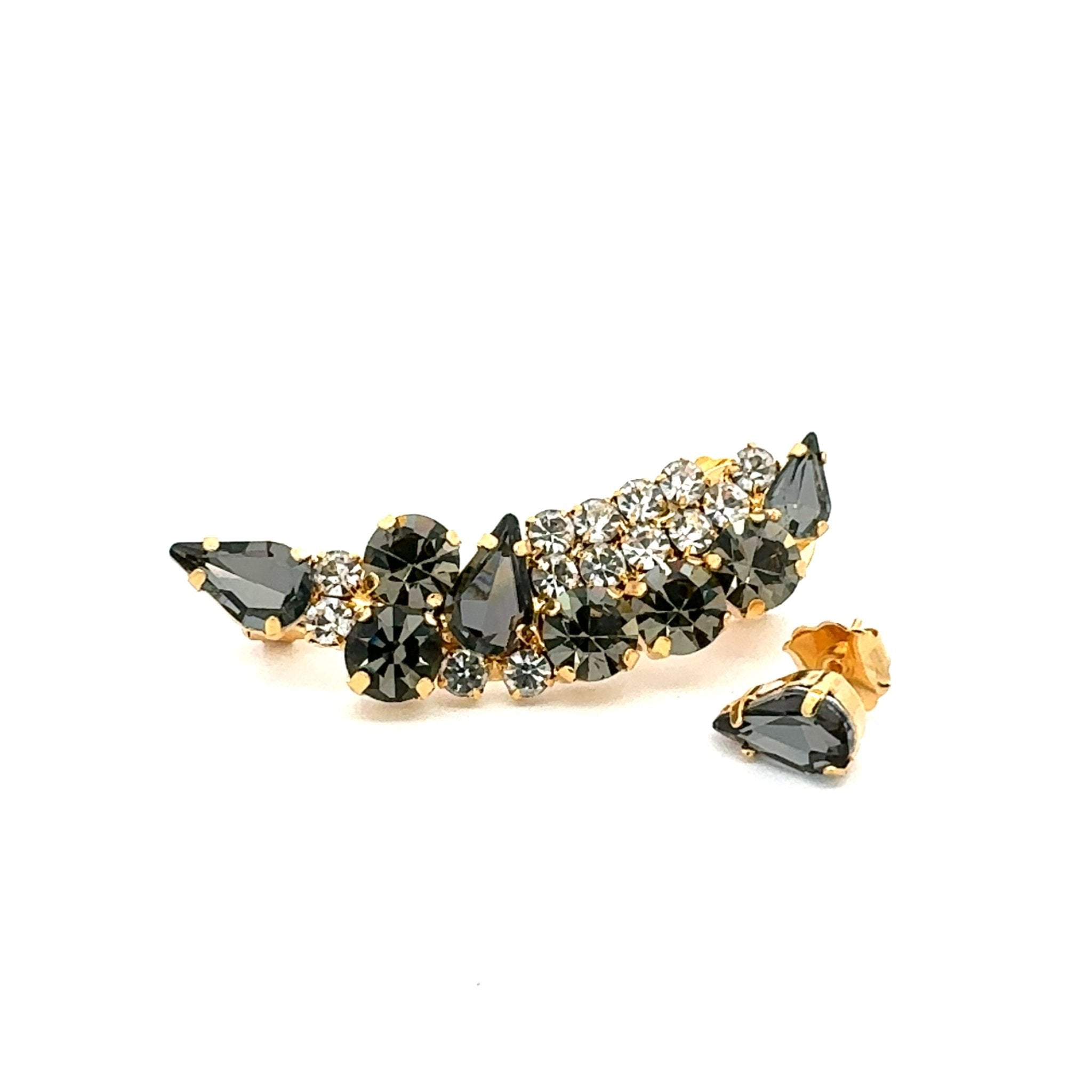 Pendientes Trepador Diamantes Negros - Piedra de Toque