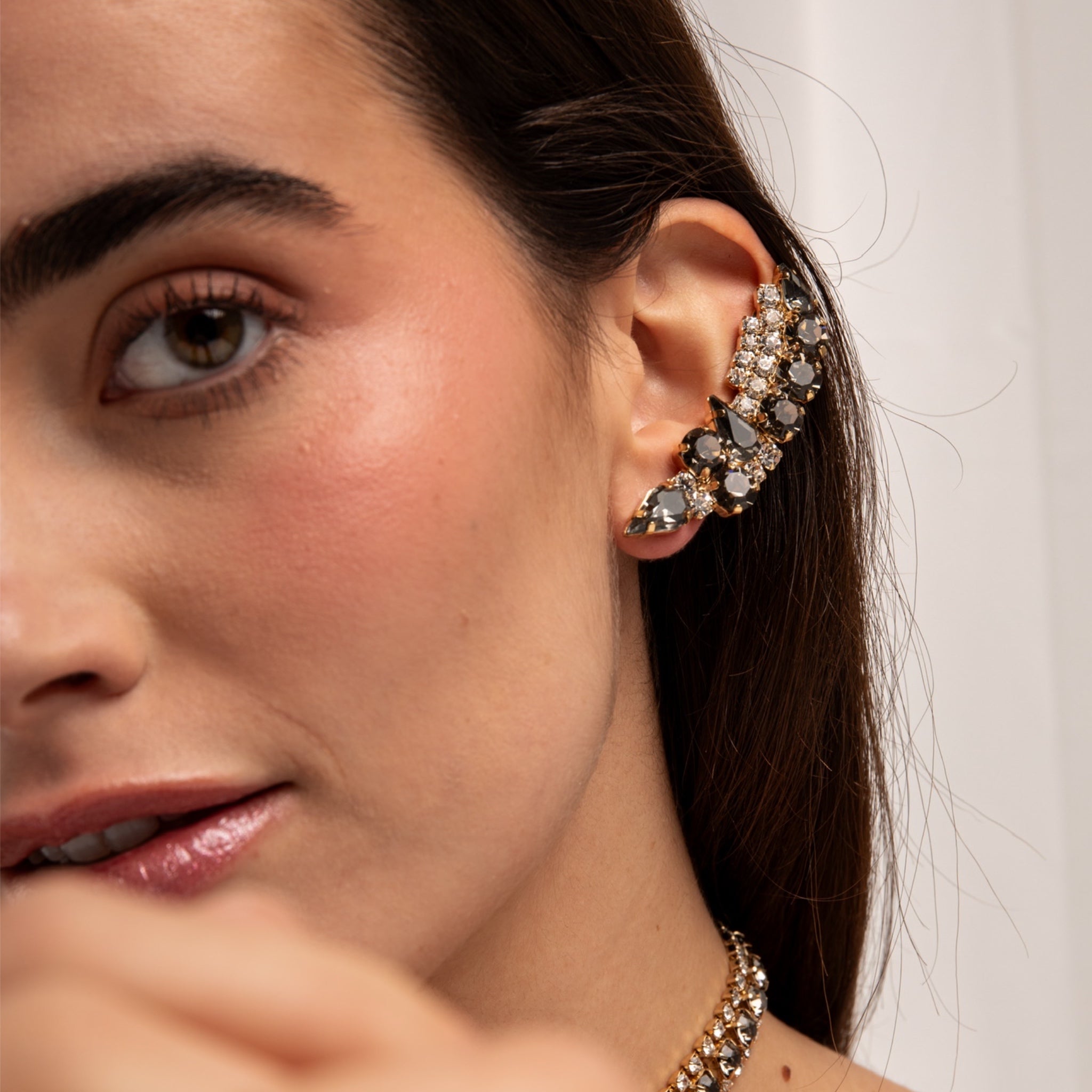 Pendientes Trepador Diamantes Negros - Piedra de Toque