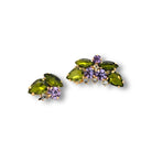 Pendientes Trepador Hojas Olivo y Violeta - Piedra de Toque
