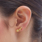 Pendientes Tres Bolitas Lisos Oro - Piedra de Toque