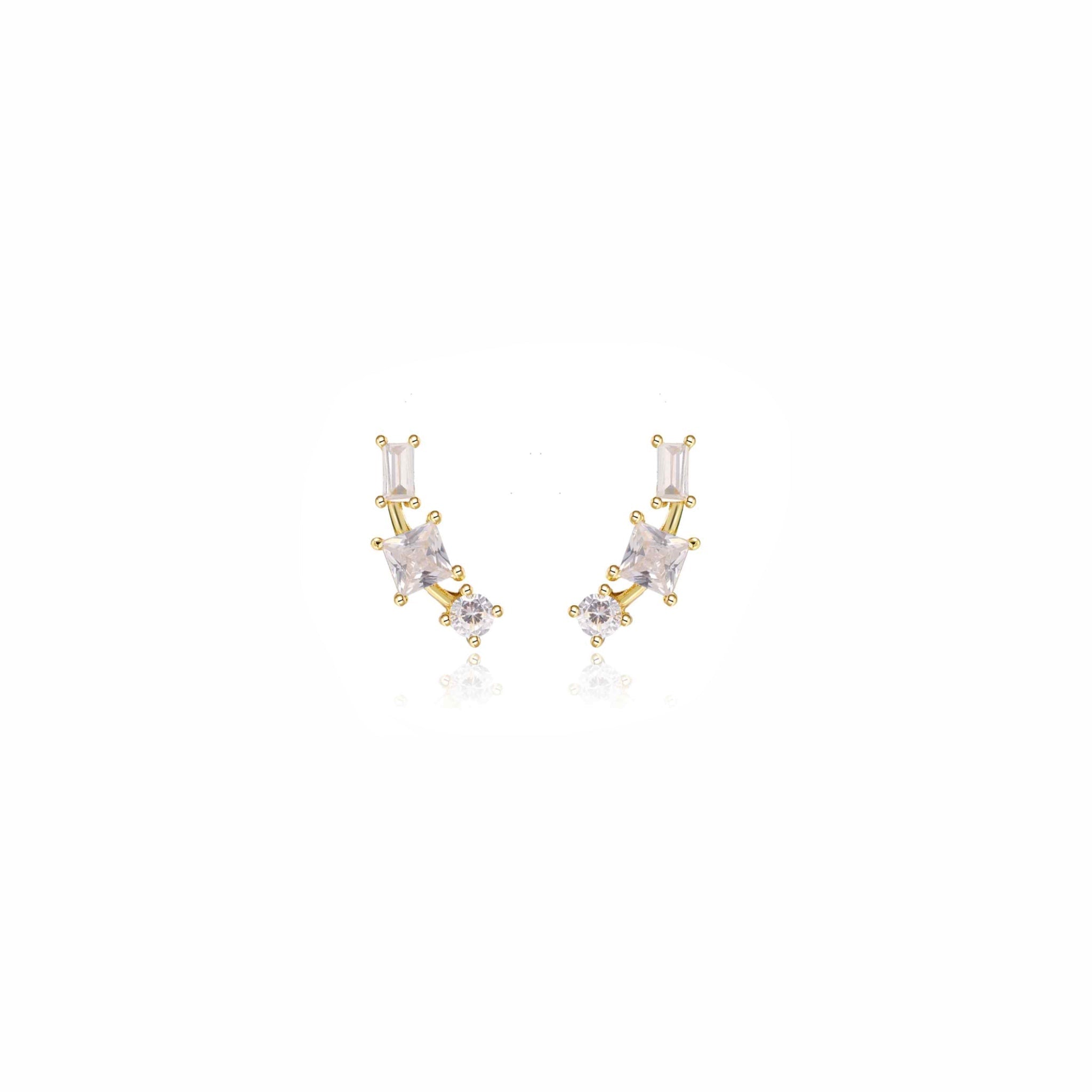 Pendientes Tres Circonitas Mixtas - Piedra de Toque
