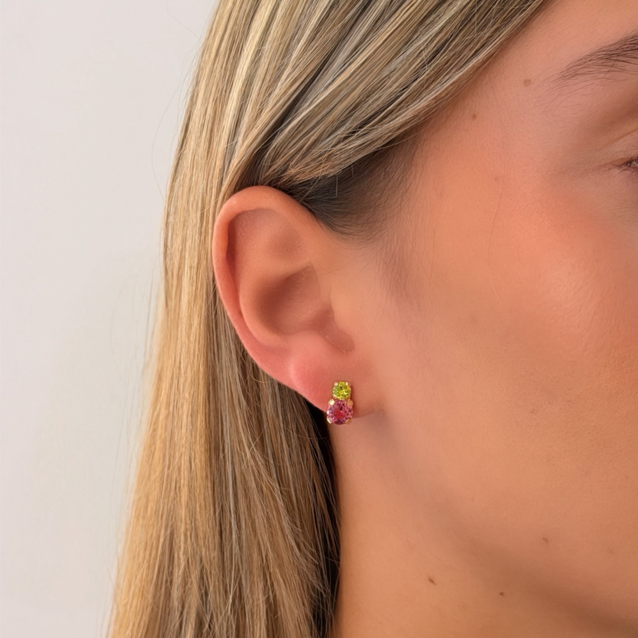 Pendientes Tu y Yo Verde y Rosa - Piedra de Toque