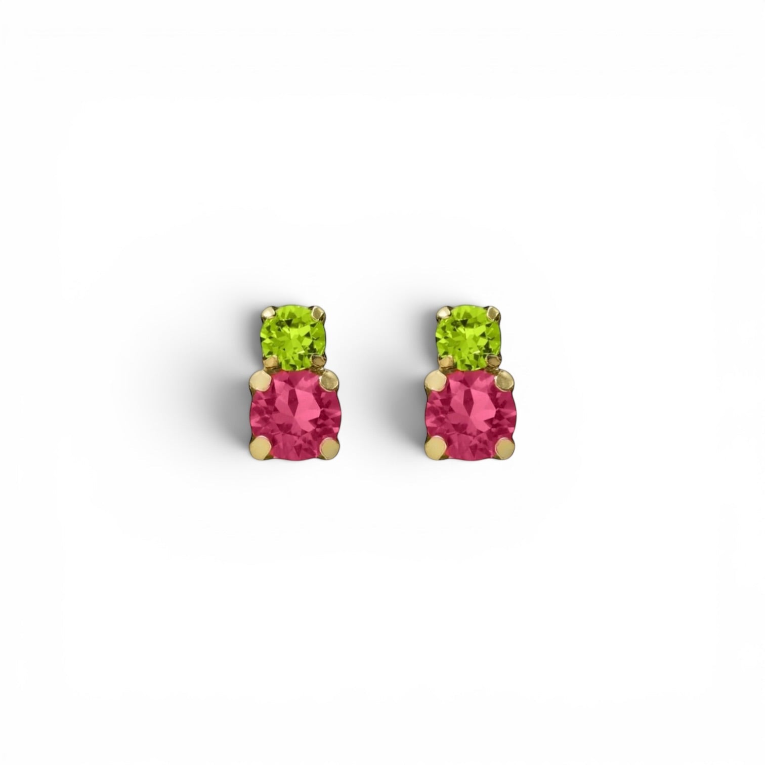 Pendientes Tu y Yo Verde y Rosa - Piedra de Toque