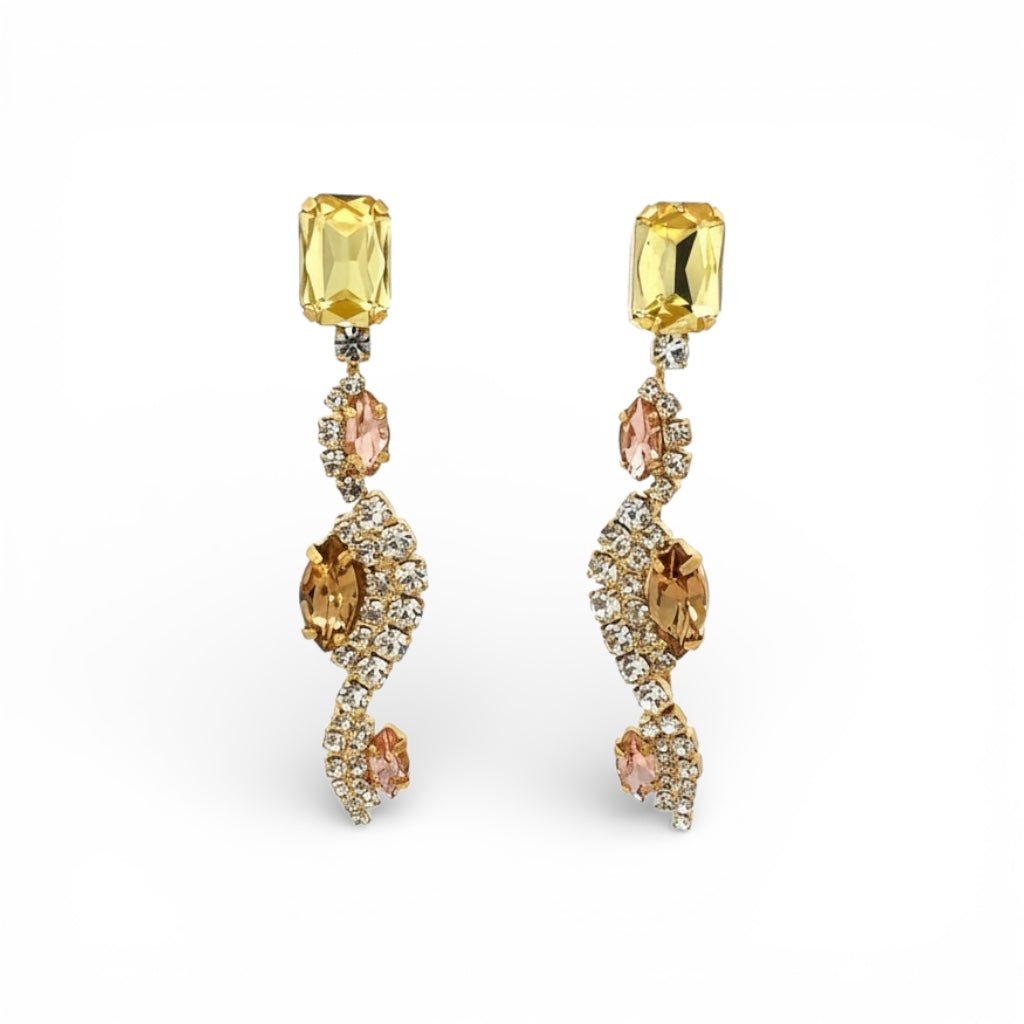 Pendientes Twist Amarillos y Dorados - Piedra de Toque