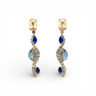 Pendientes Twist Azules y Dorados - Piedra de Toque