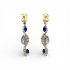 Pendientes Twist Azules y Dorados - Piedra de Toque