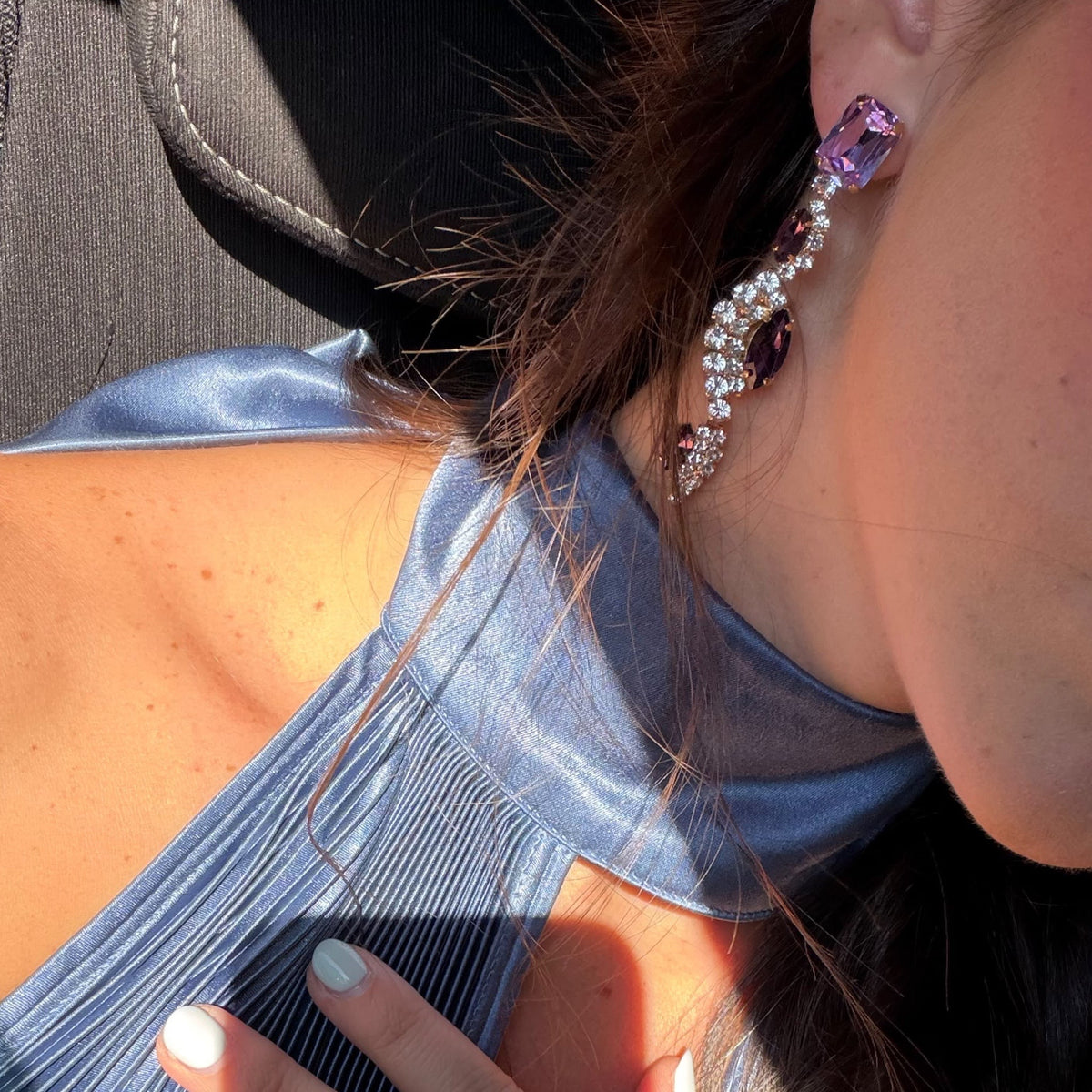 Pendientes Twist Violeta y Velvet - Piedra de Toque