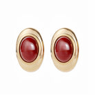 Pendientes Vintage Ovalados Burdeos - Piedra de Toque