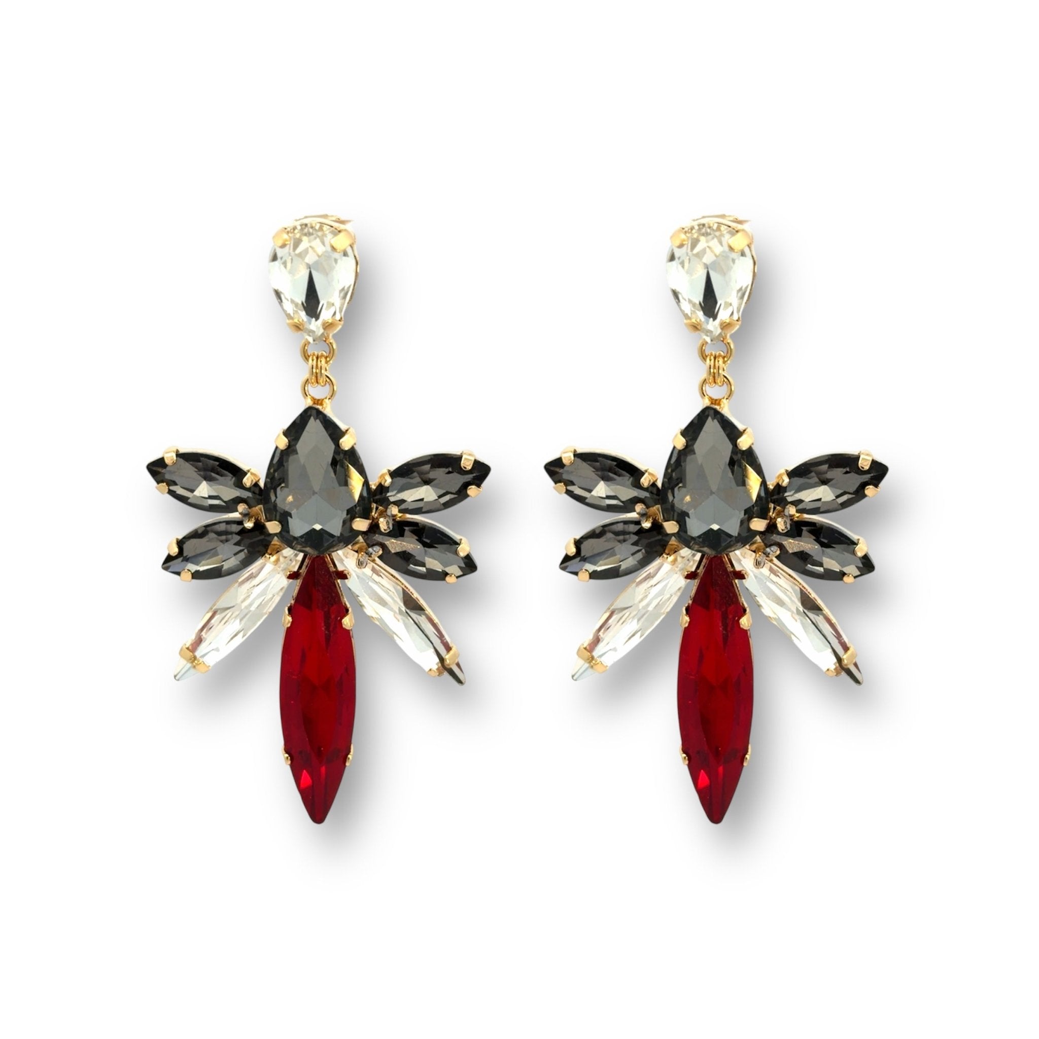 Pendientes Voladores Gris y Rojo - Piedra de Toque