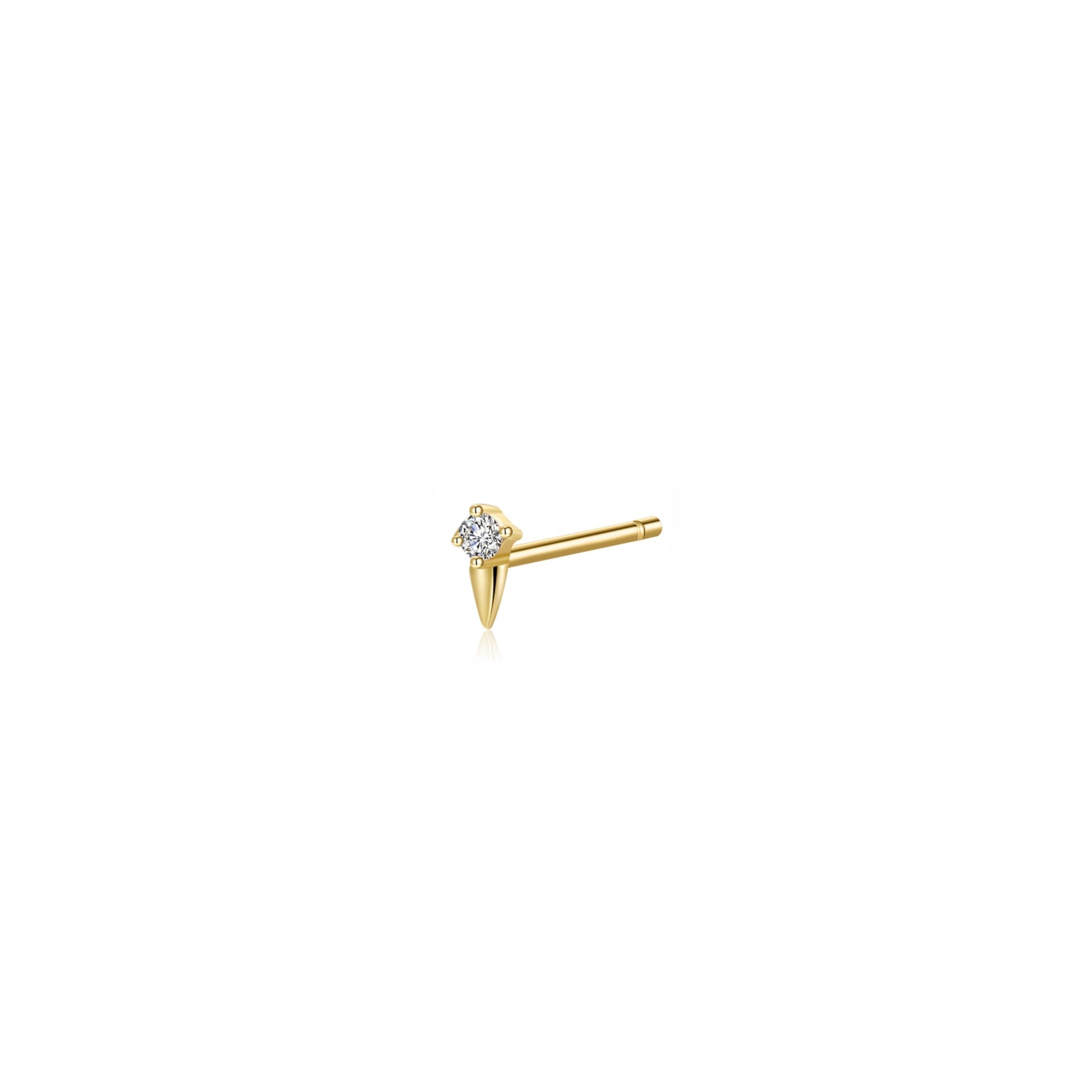 Piercing Cono con Circonita Oro - Piedra de Toque