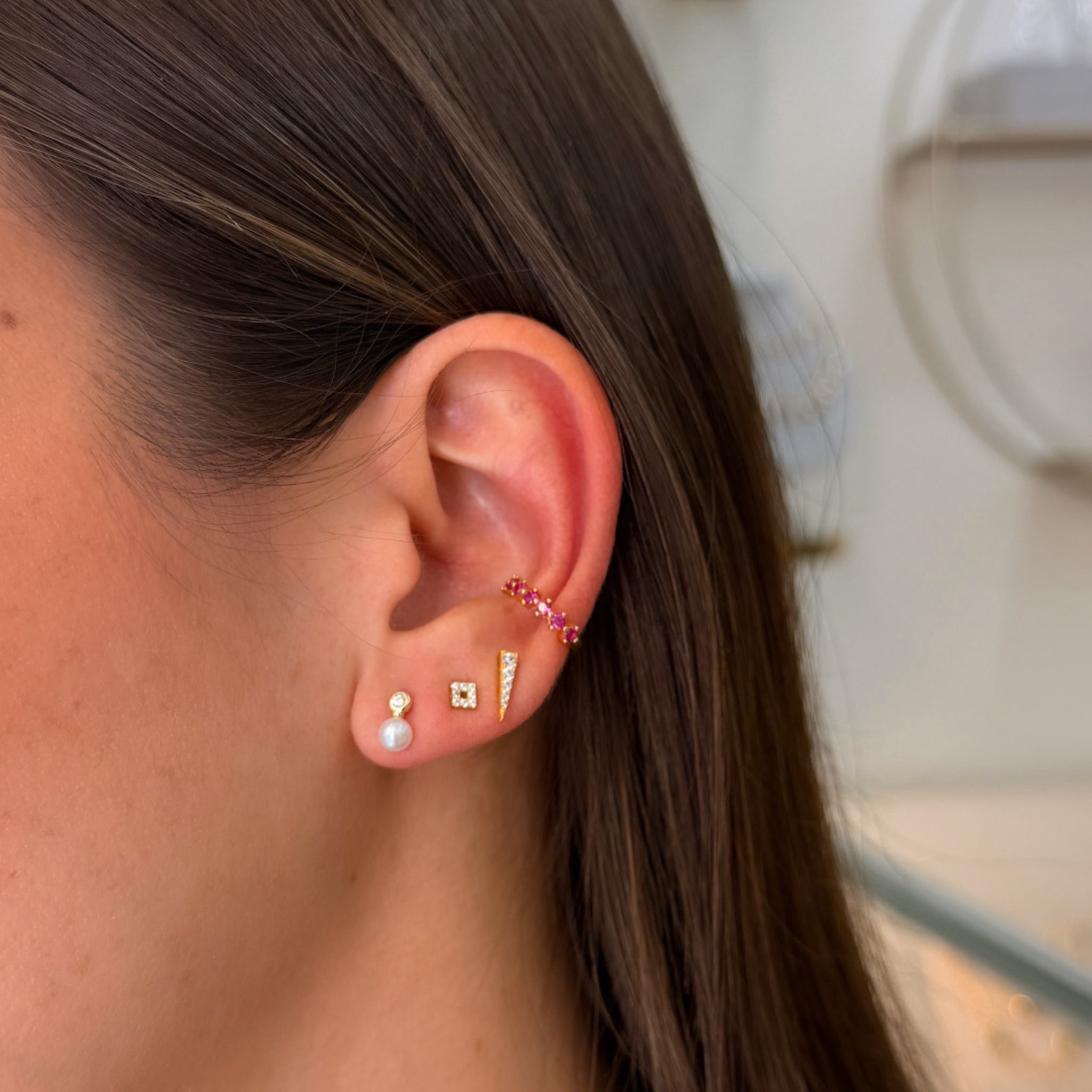 Piercing Cuadrado Pavé Oro - Piedra de Toque