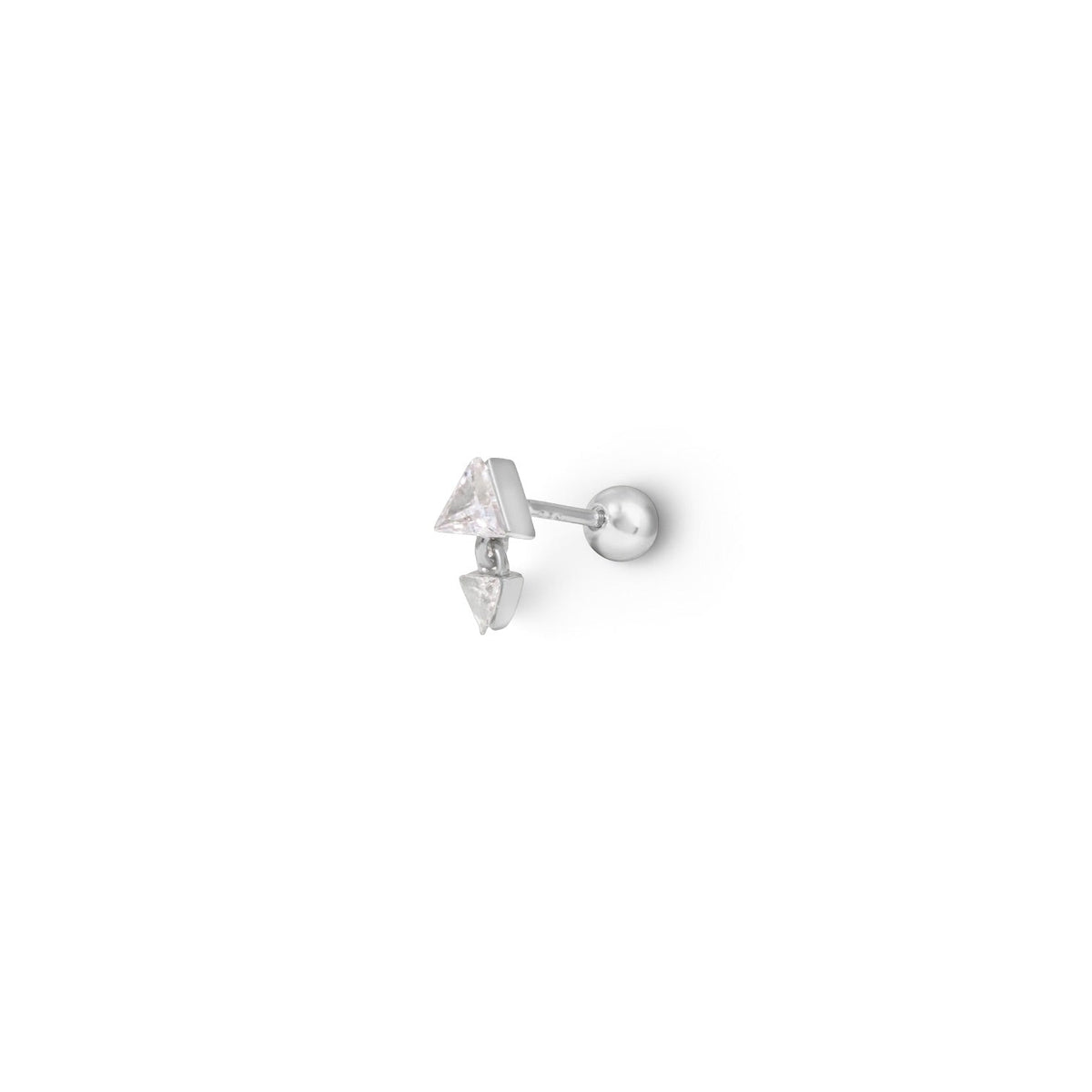 Piercing Floating Pyramid Plata (bolita) - Piedra de Toque