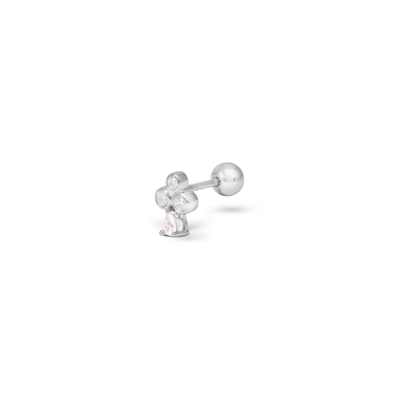 Piercing Flower Lola Plata (bolita) - Piedra de Toque