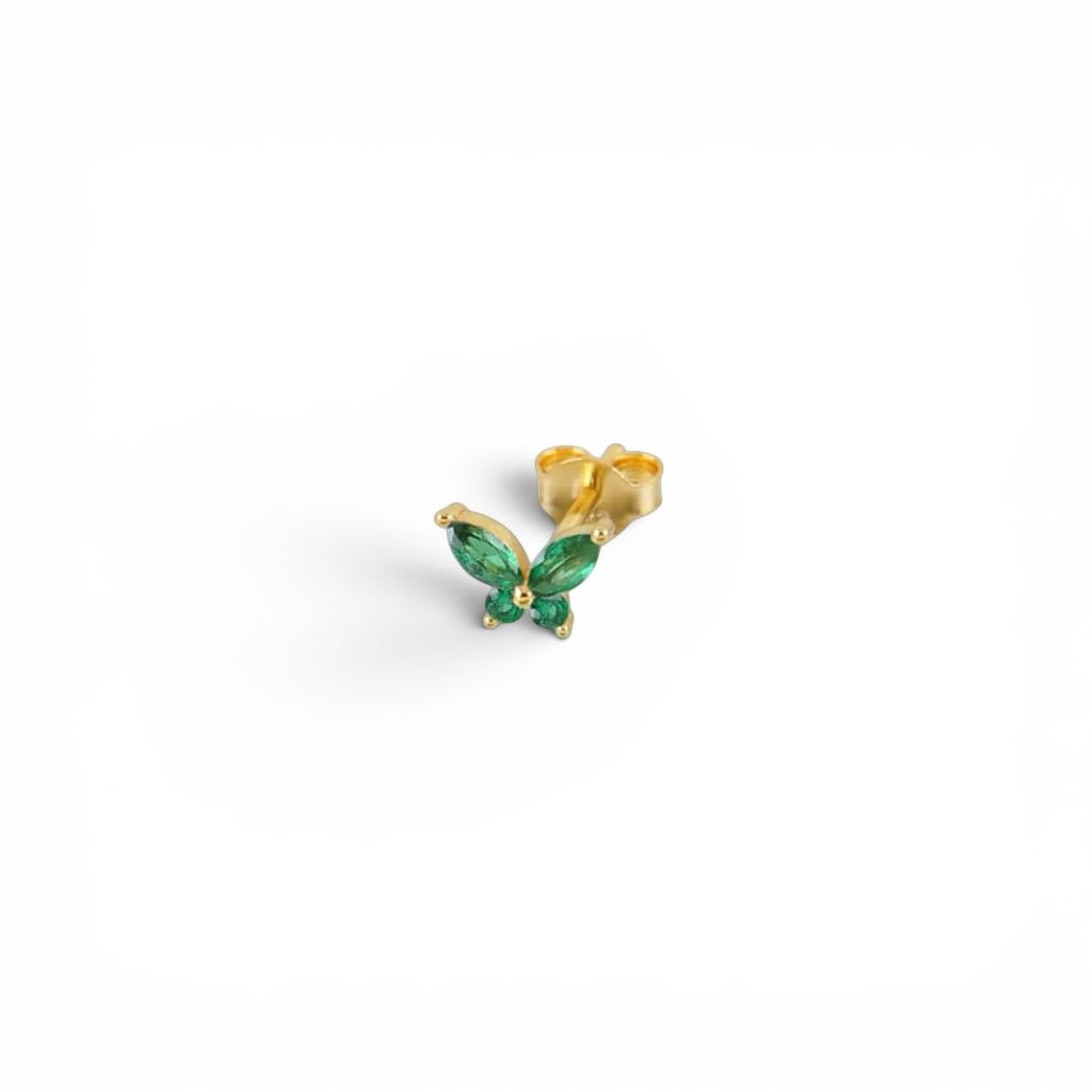 Piercing Mariposa Oro Verde - Piedra de Toque
