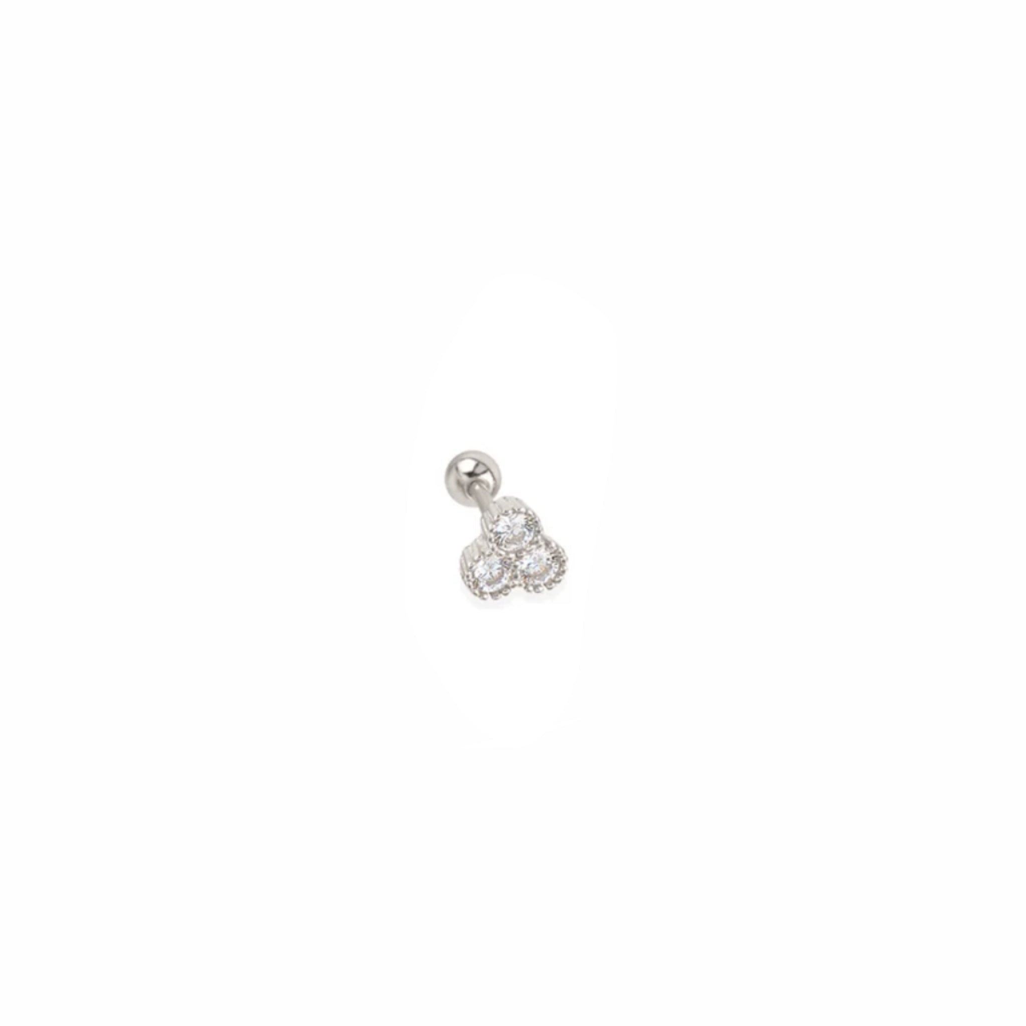 Piercing Trío Brillante Plata (bolita) - Piedra de Toque