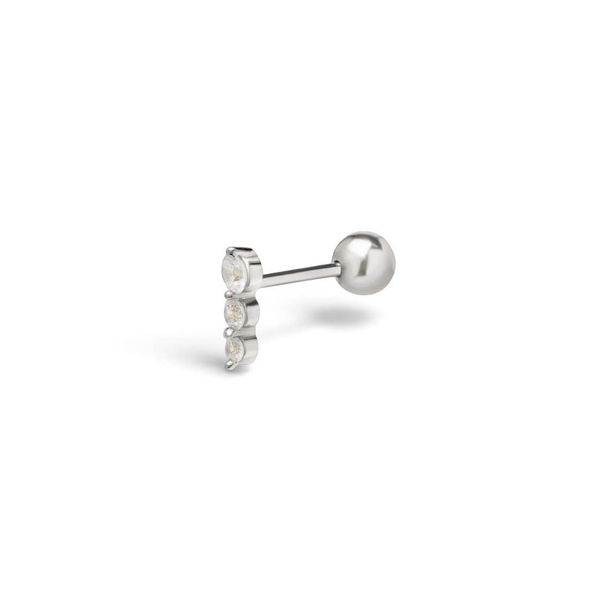 Piercing True Love Triple Plata (bolita) - Piedra de Toque