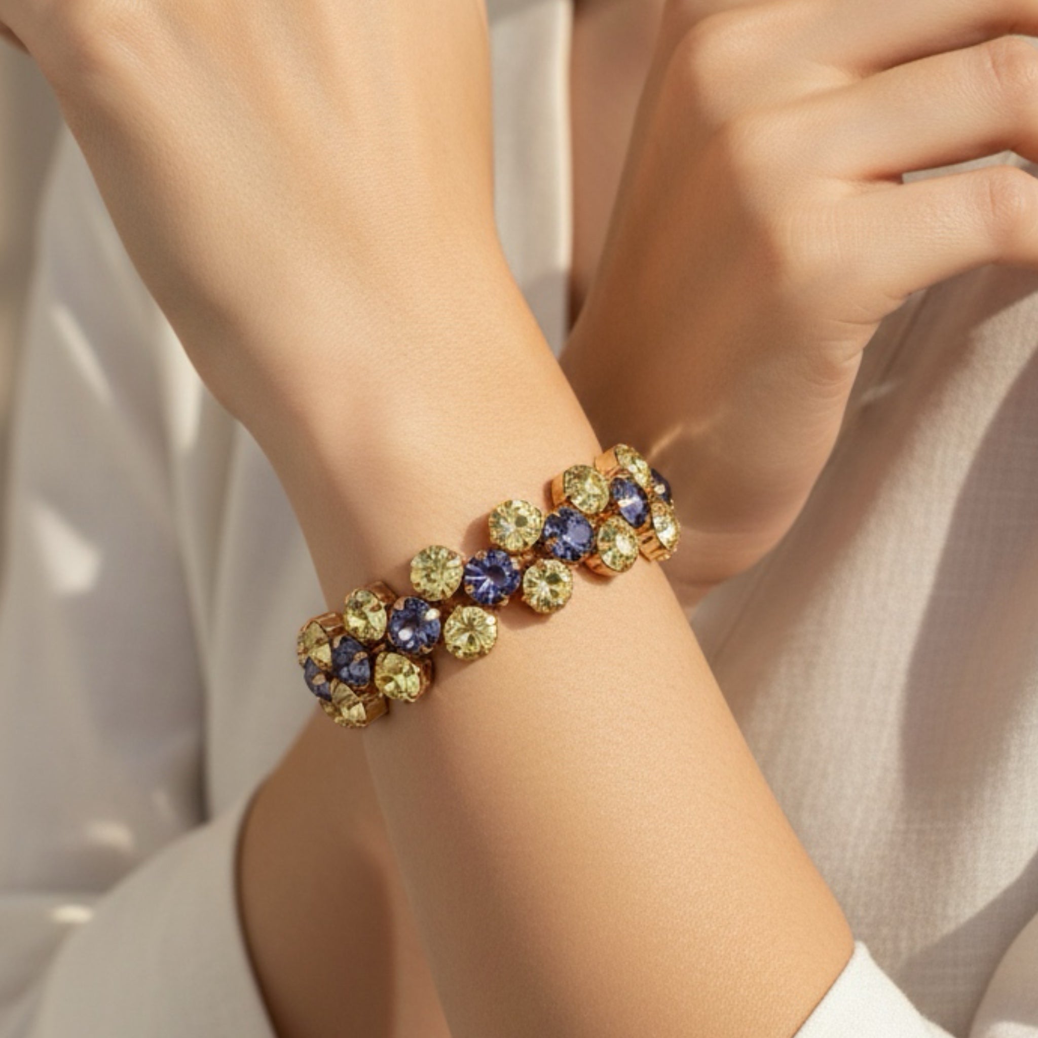 Pulsera Bicolor Tanzanita y Jonquil - Piedra de Toque