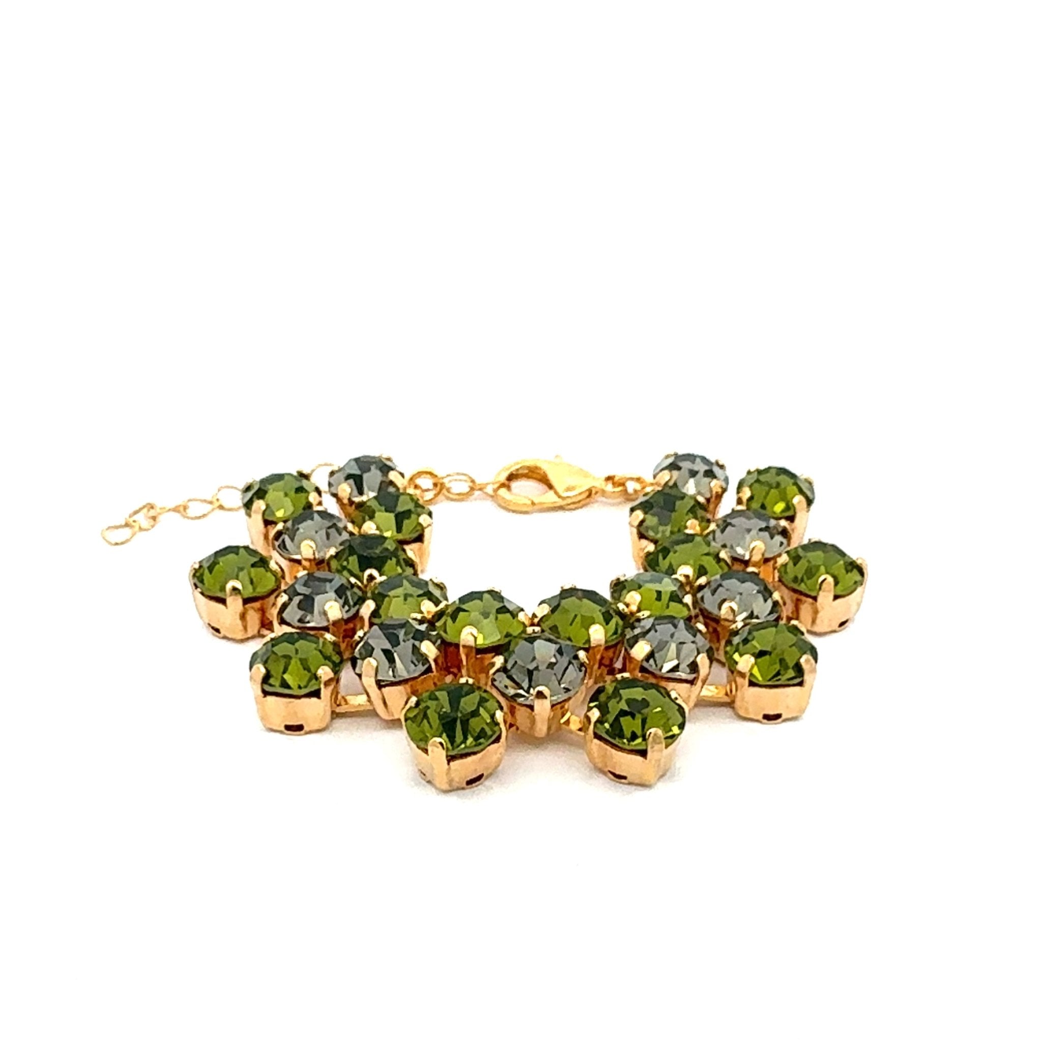 Pulsera Bicolor Verde Oliva y Diamante Negro - Piedra de Toque