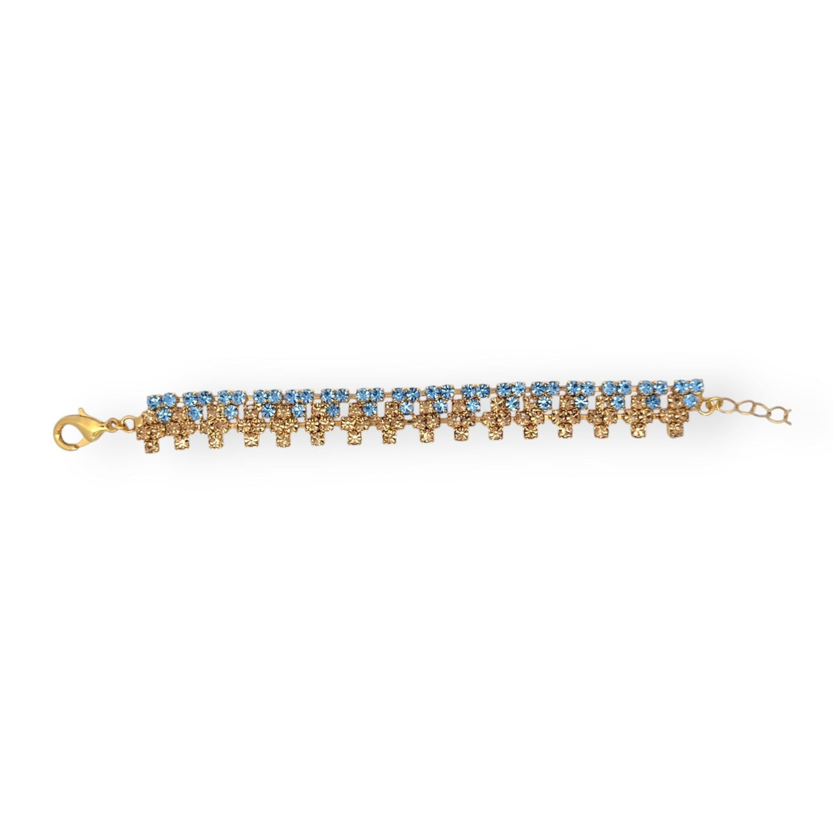 Pulsera Bicolor Zafiro Claro y Champagne - Piedra de Toque