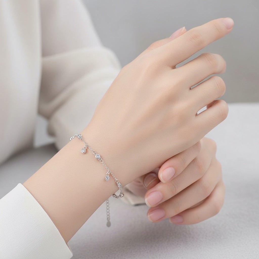 Pulsera Brillo Colgante Plata - Piedra de Toque
