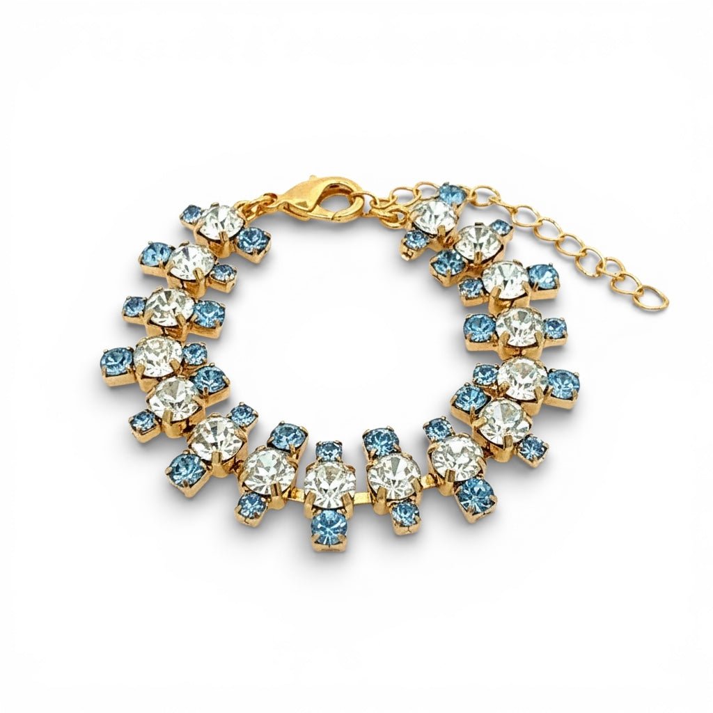 Pulsera Cristales Azules y Dorado - Piedra de Toque