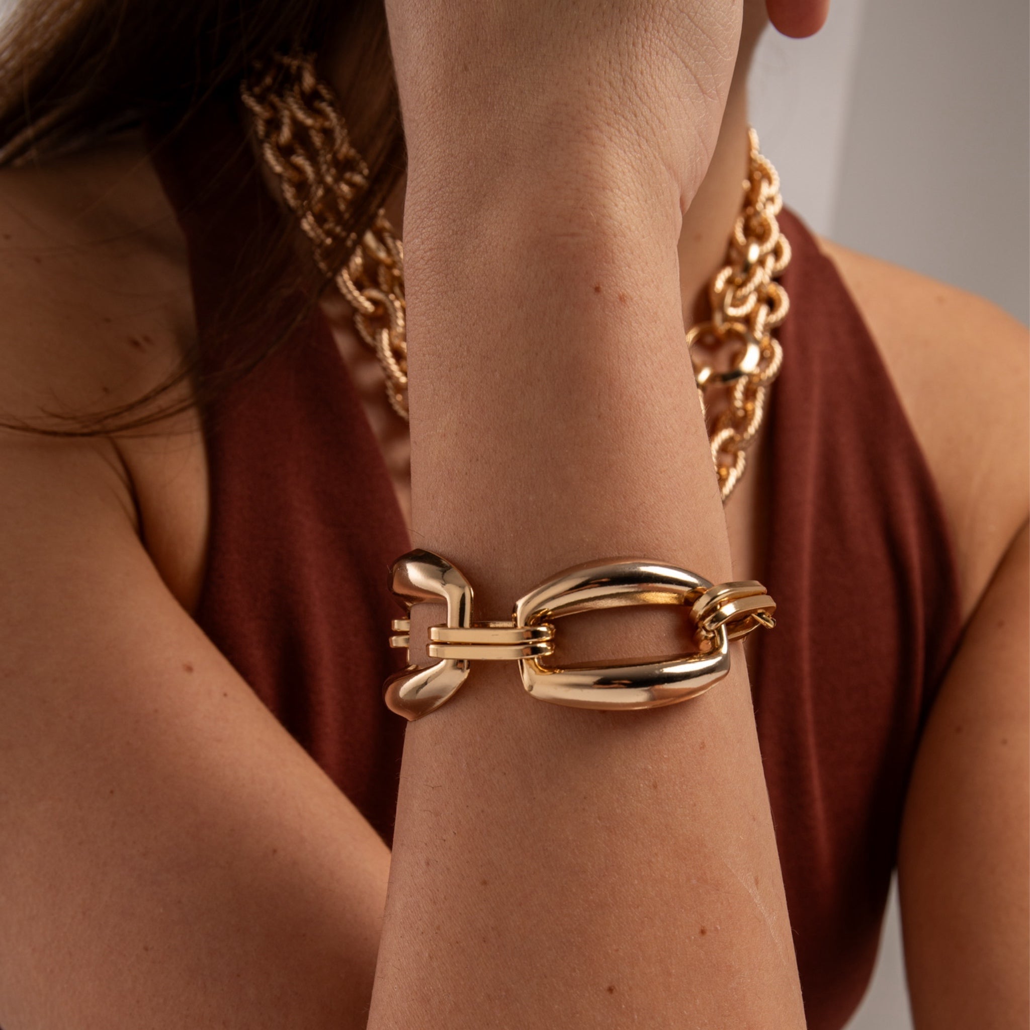 Pulsera Eslabones Gruesos - Piedra de Toque