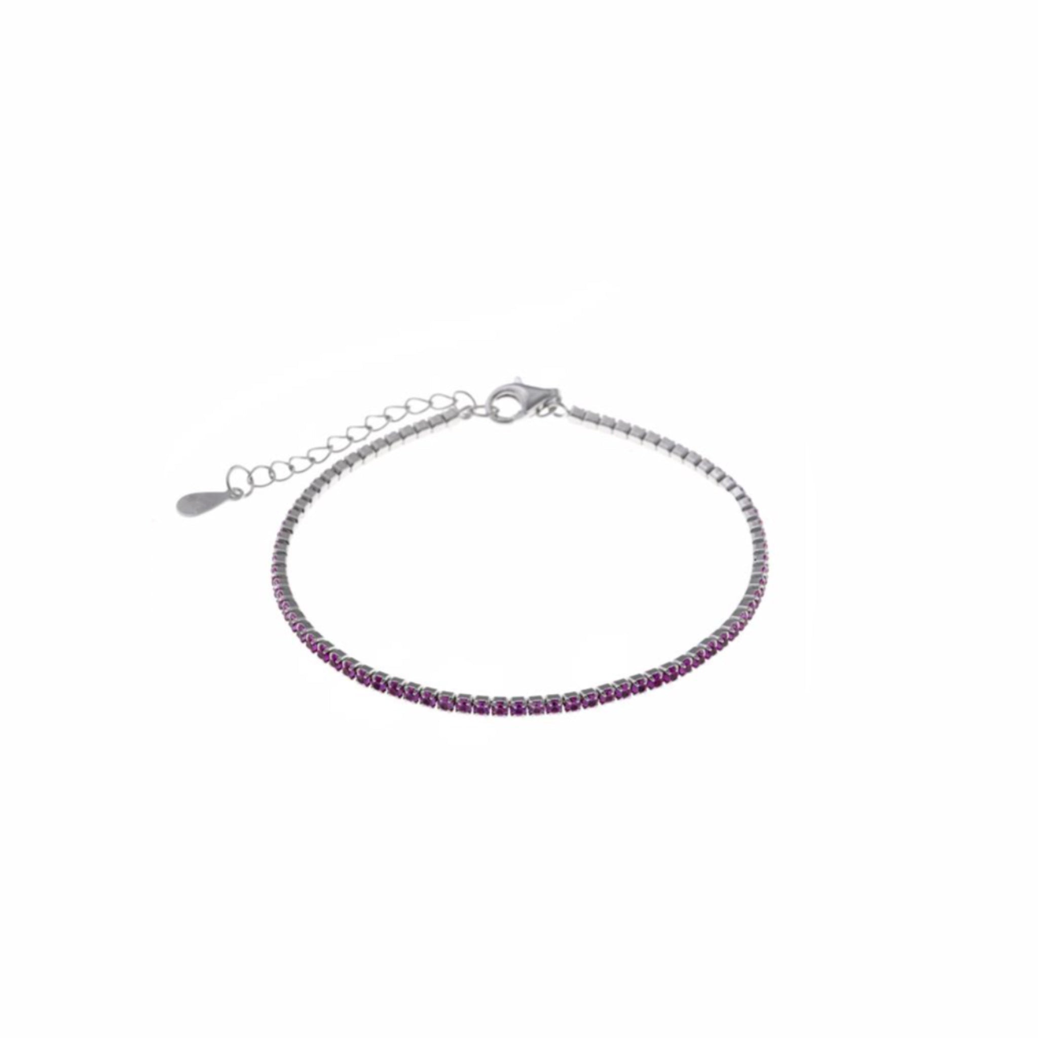 Pulsera Tenis Plata Rubí - Piedra de Toque