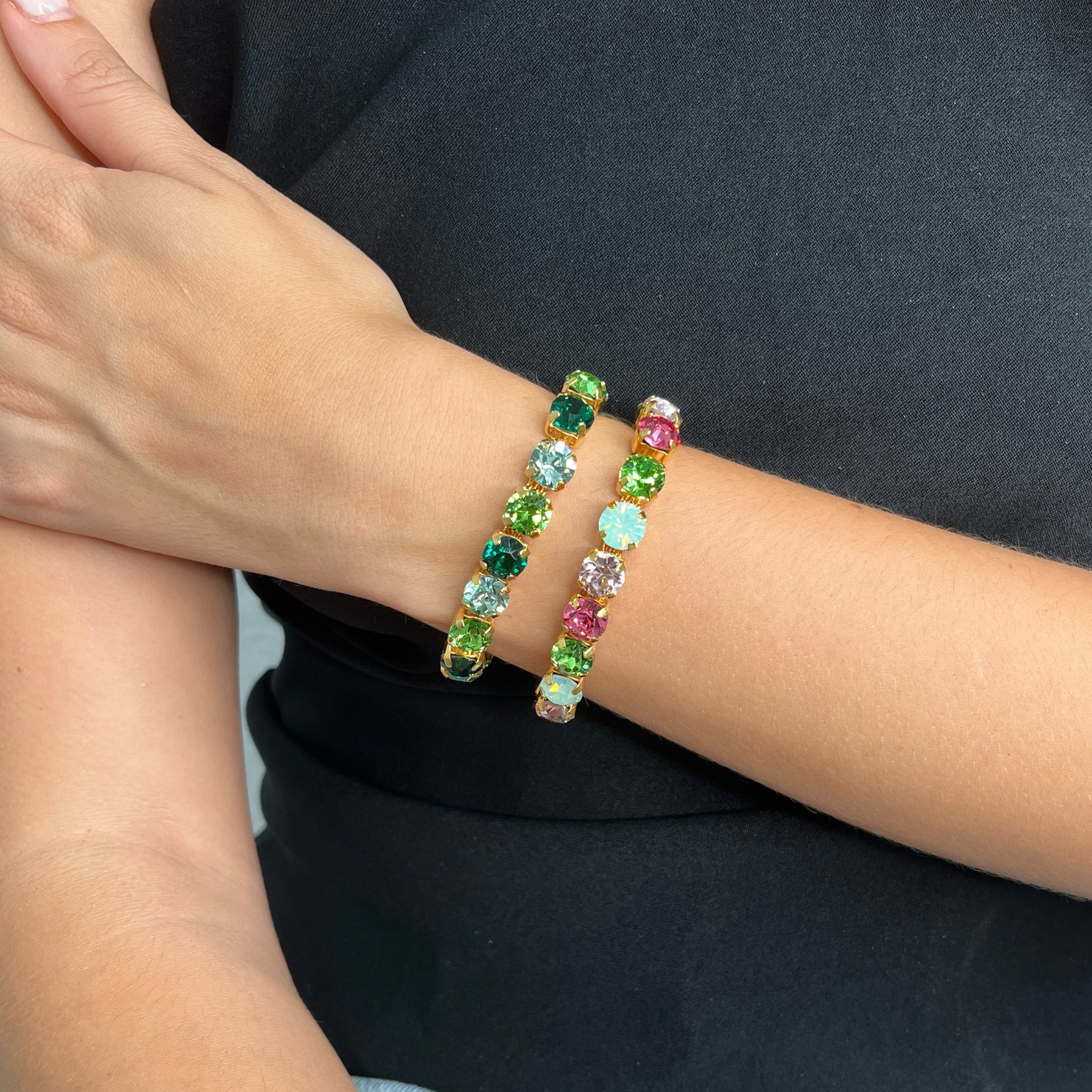 Pulsera Tenis Tonos de Verde - Piedra de Toque