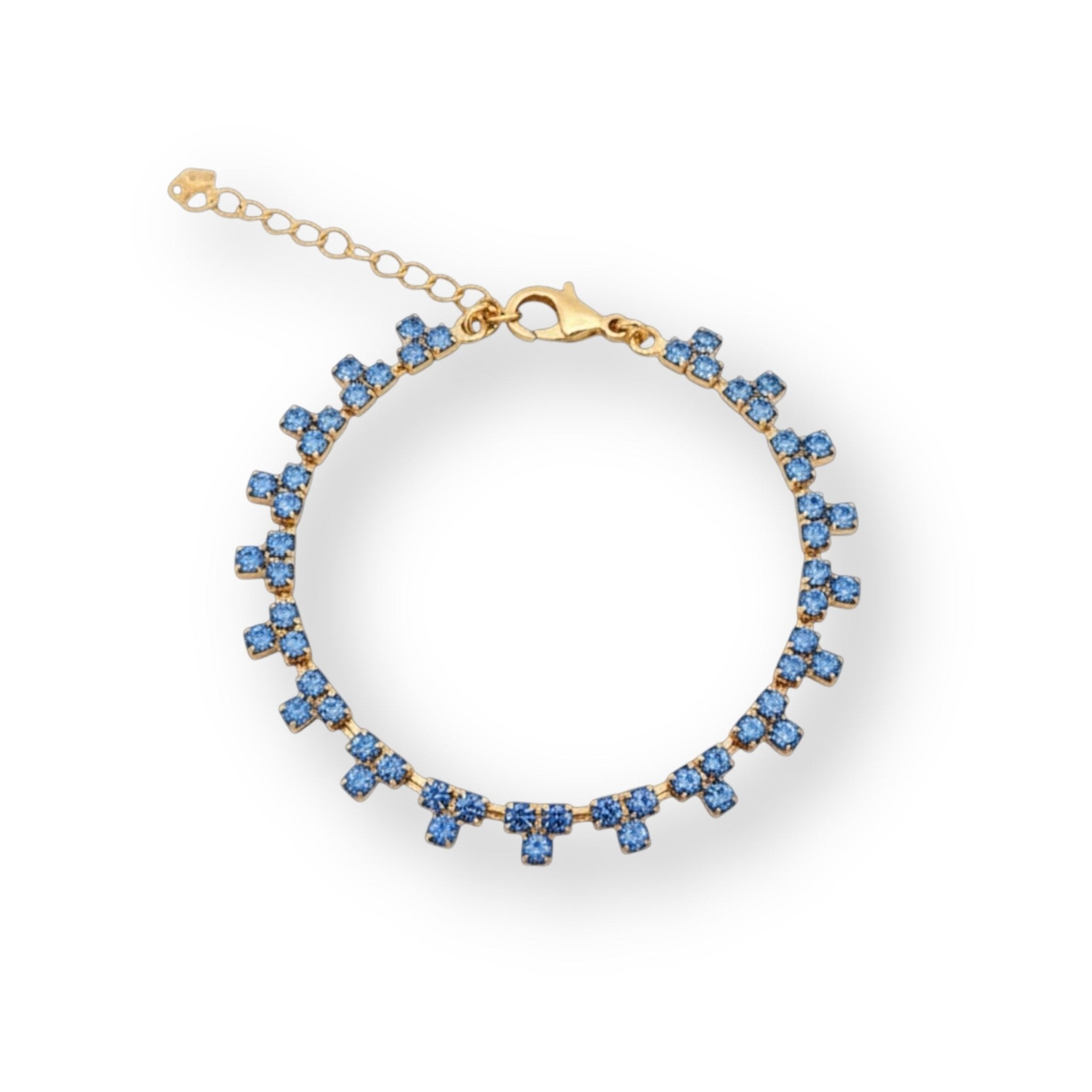 Pulsera Triángulos Azul Zafiro - Piedra de Toque