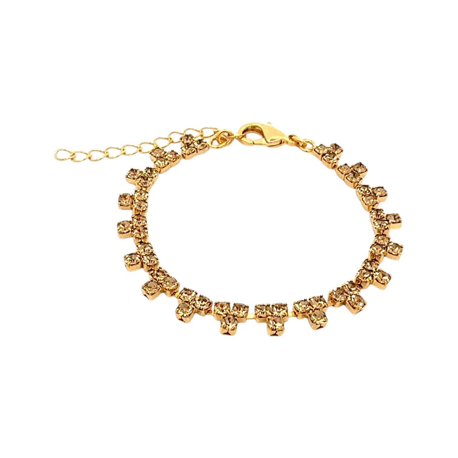 Pulsera Triángulos Topacio Ahumado Claro - Piedra de Toque