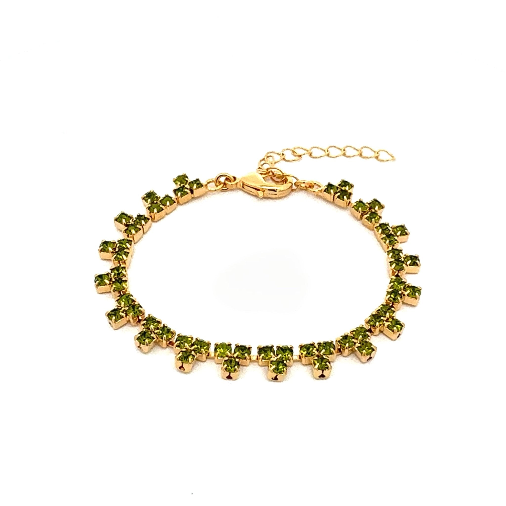 Pulsera Triángulos Verde Oliva - Piedra de Toque