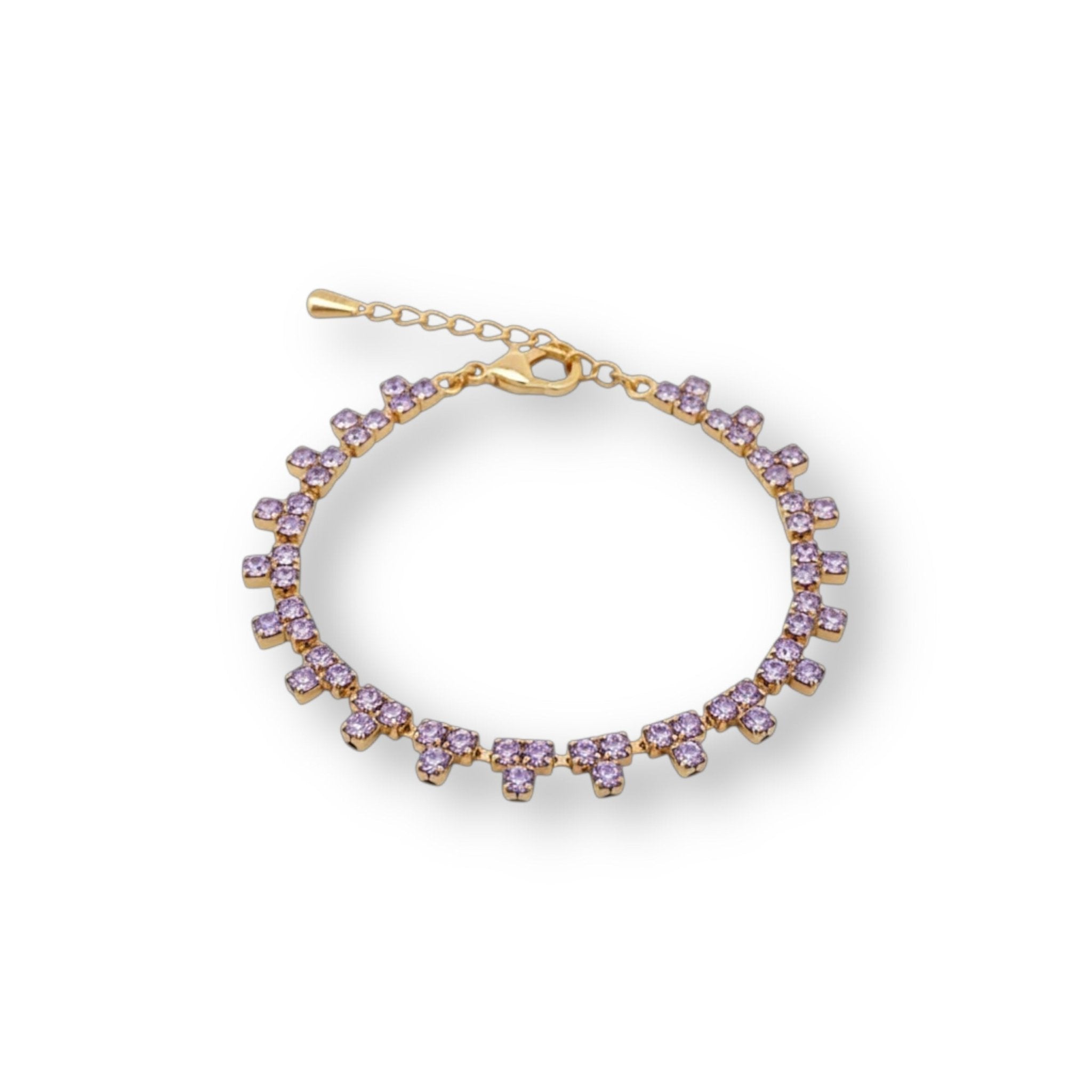 Pulsera Triángulos Violeta - Piedra de Toque