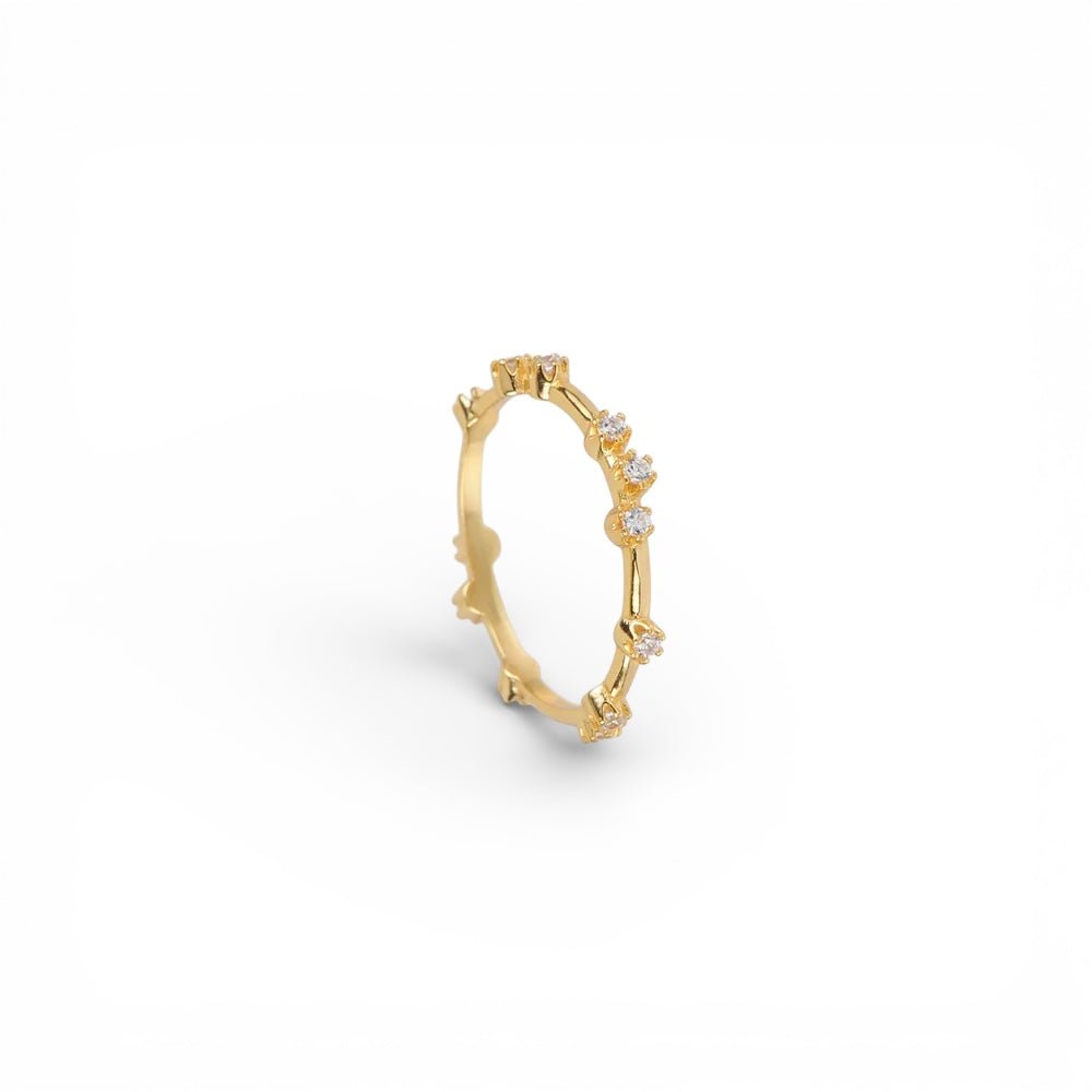 Sortija Circonitas Irregulares Oro - Piedra de Toque