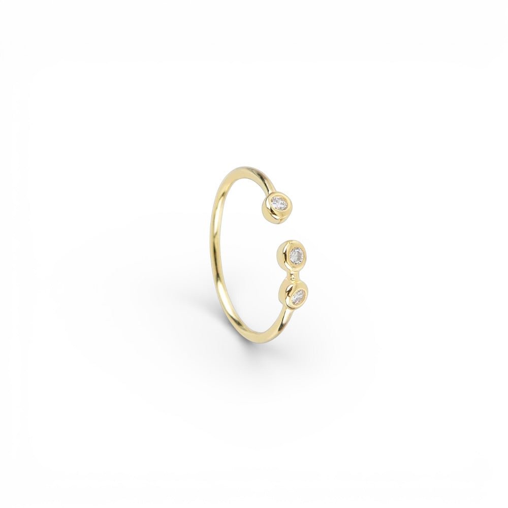 Sortija Circonitas Redondas Oro - Piedra de Toque