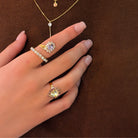 Sortija Cristal Amatista con Halo - Piedra de Toque