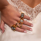 Sortija Cristal Diamante Negro Cuadrado - Piedra de Toque