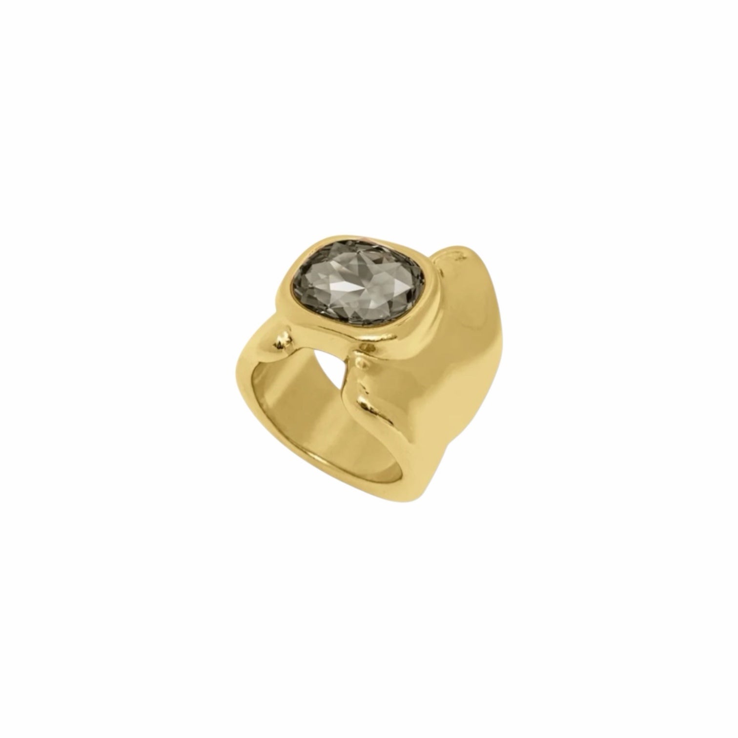 Sortija Cristal Diamante Negro Cuadrado - Piedra de Toque