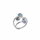 Sortija Cristales Azules Plata - Piedra de Toque