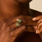 Sortija Doble Cuarzo Rosa - Piedra de Toque