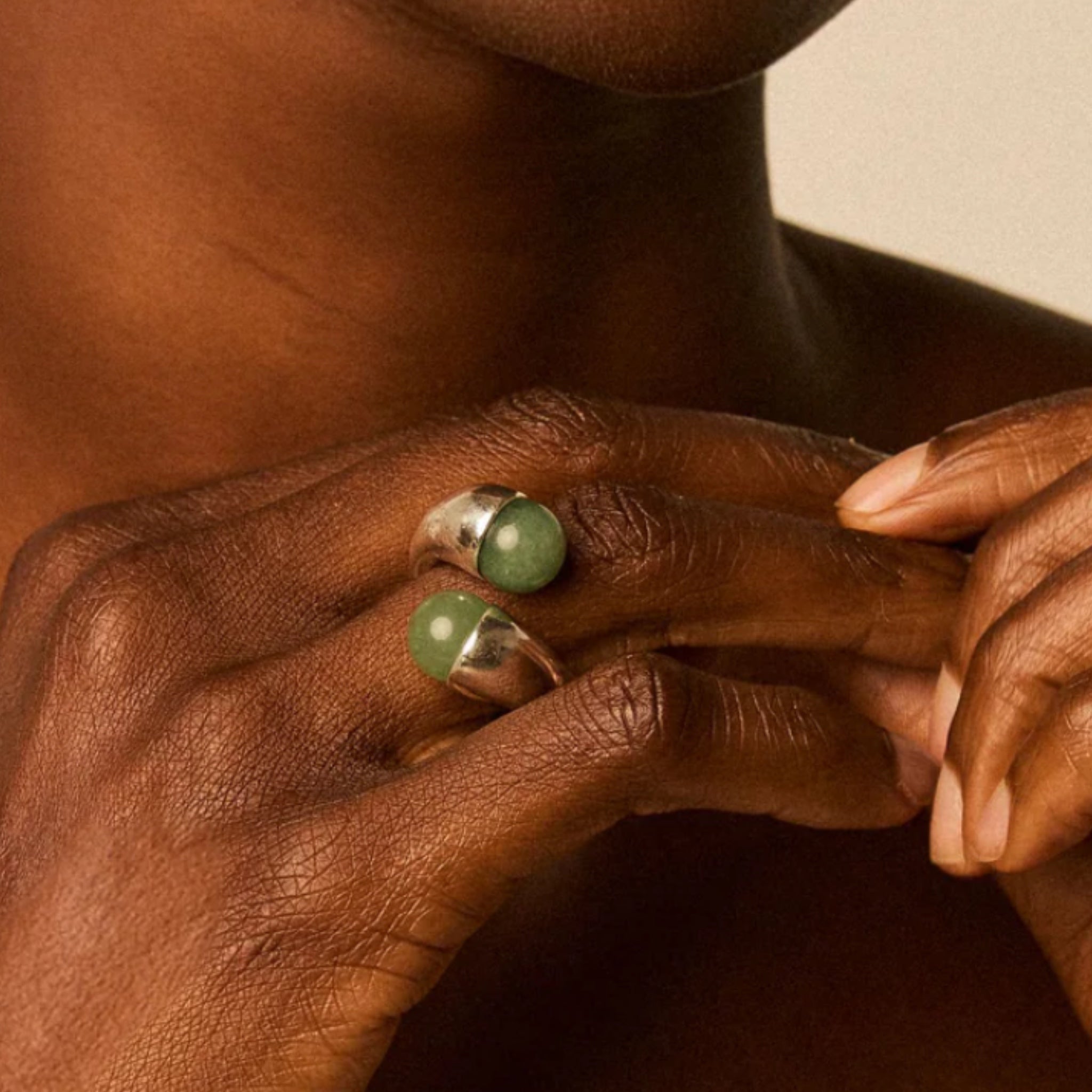 Sortija Doble Cuarzo Rosa - Piedra de Toque