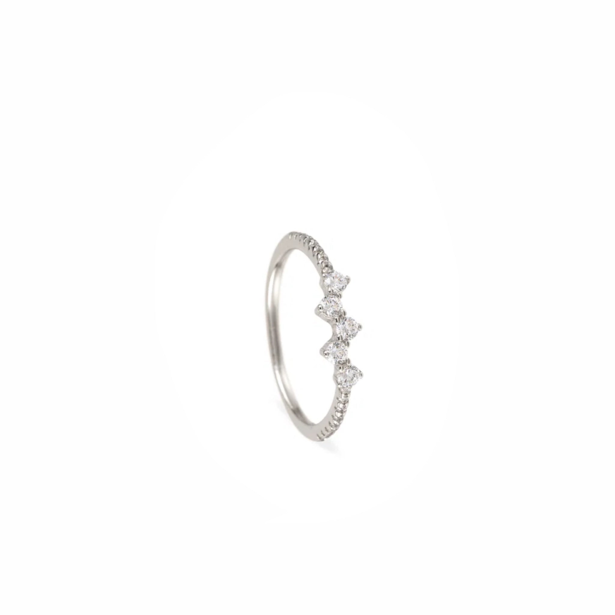 Sortija Espiga de Circonitas Plata - Piedra de Toque