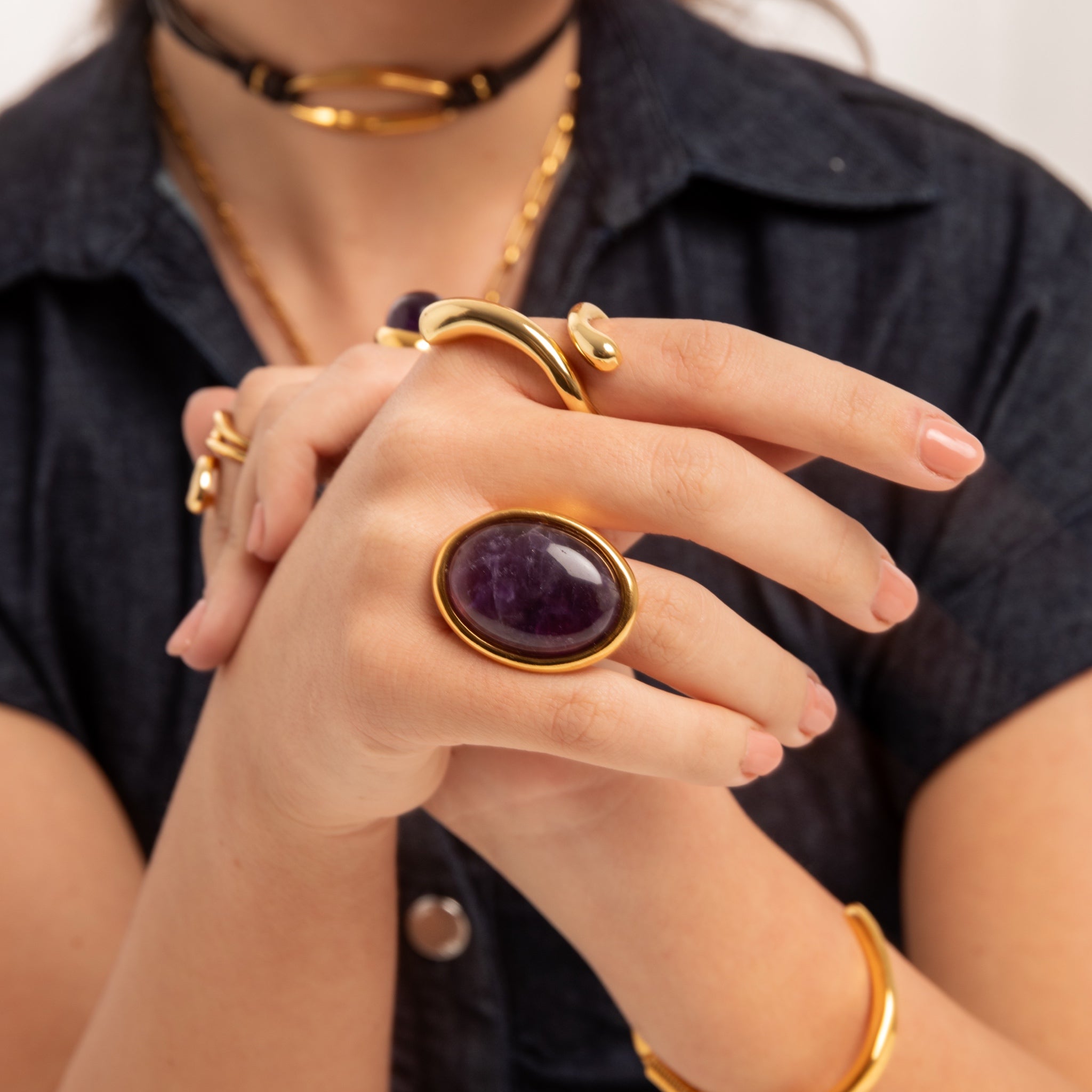 Sortija Óvalo Amatista - Piedra de Toque