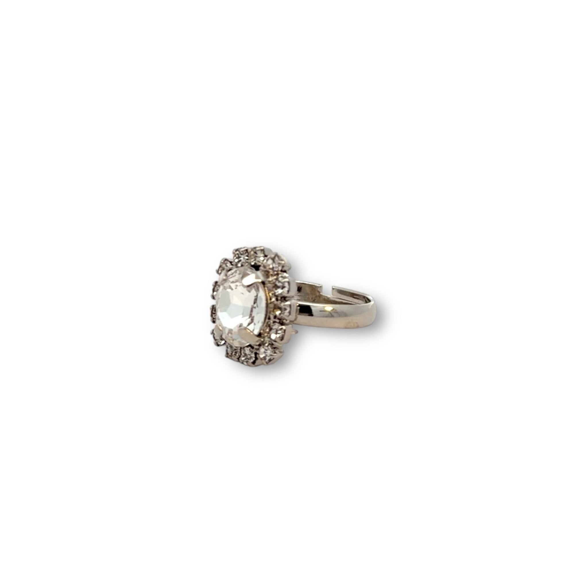 Sortija Óvalo Cristal Plata - Piedra de Toque