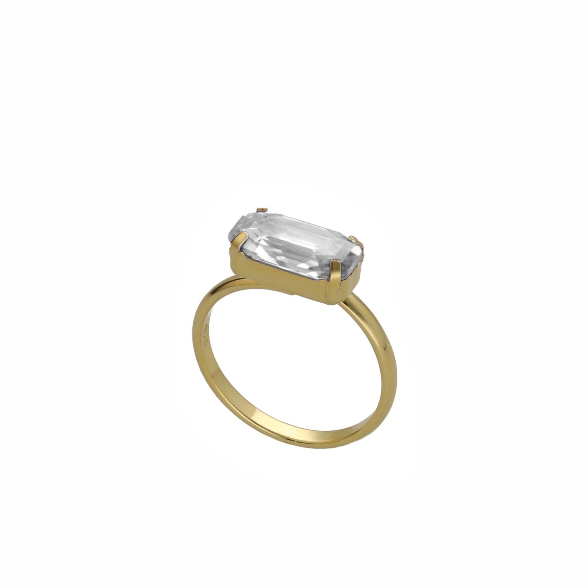 Sortija Rectángulo Oro - Piedra de Toque