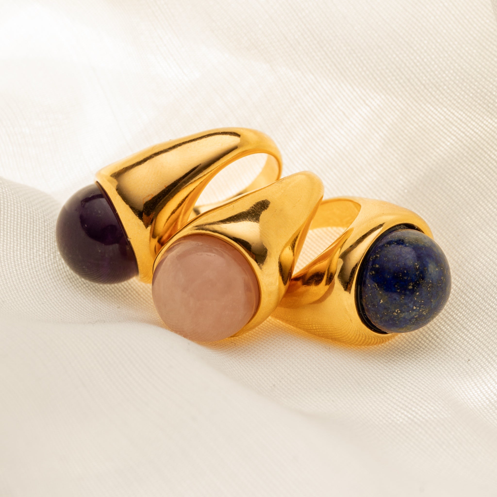 Sortija Redonda Lapislázuli - Piedra de Toque