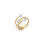 Sortija Triple Abierta con Perlas - Piedra de Toque