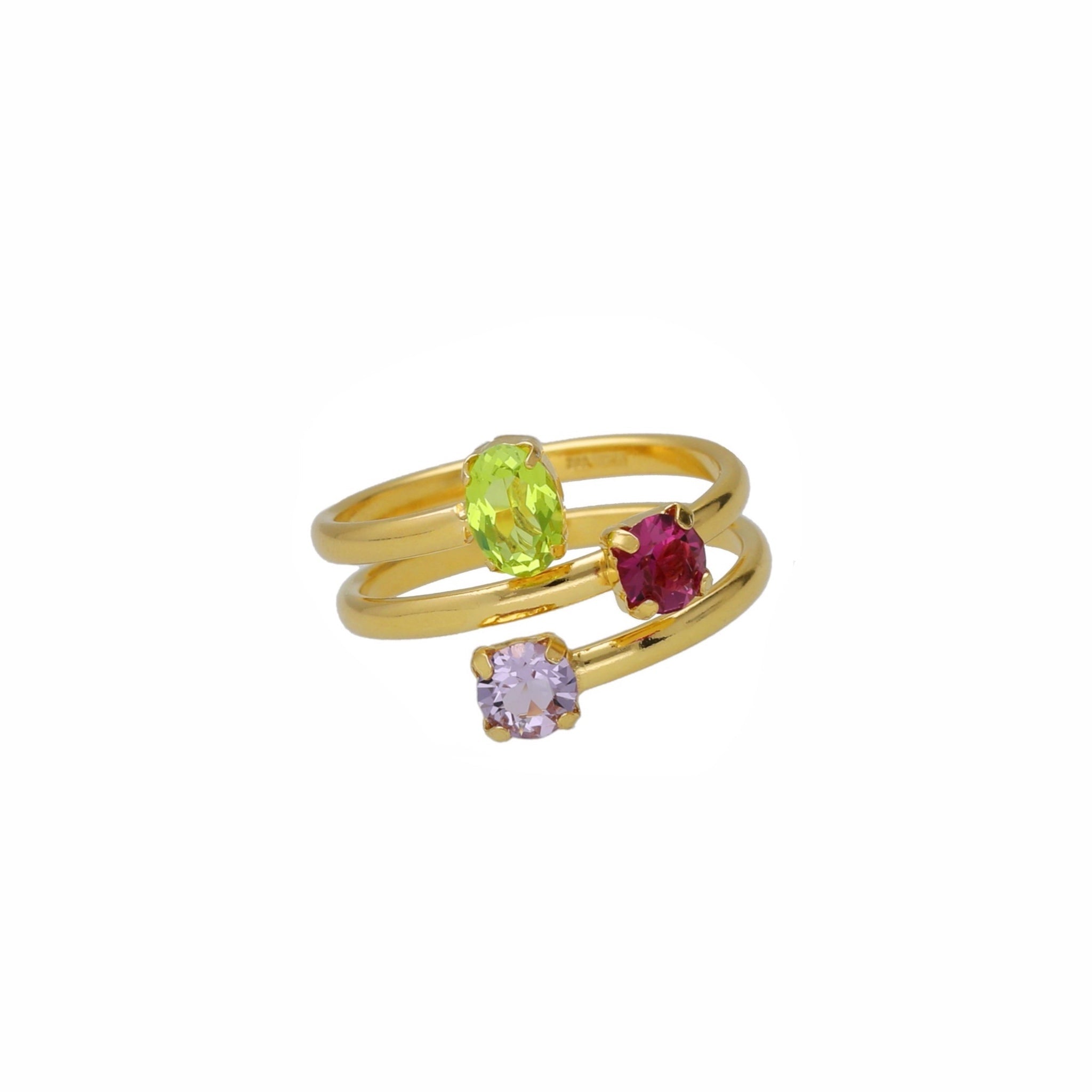Sortija Triple multicolor - Piedra de Toque
